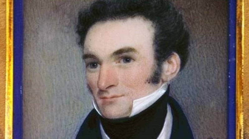 Portrait of James Busby, 1832, from a miniature oil painting by Richard Read, Te Ara.