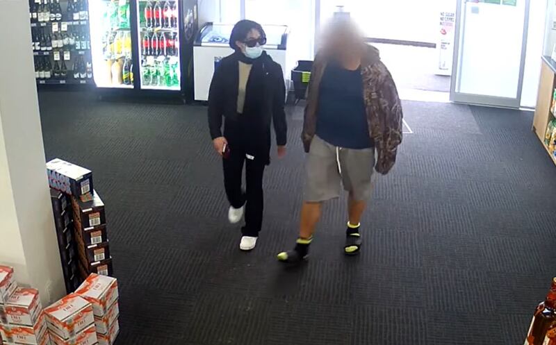 Breanna Muriwai was captured with a male associate on the CCTV of a Palmerston North liquor store at 11.30am on Saturday August 27, 2022.