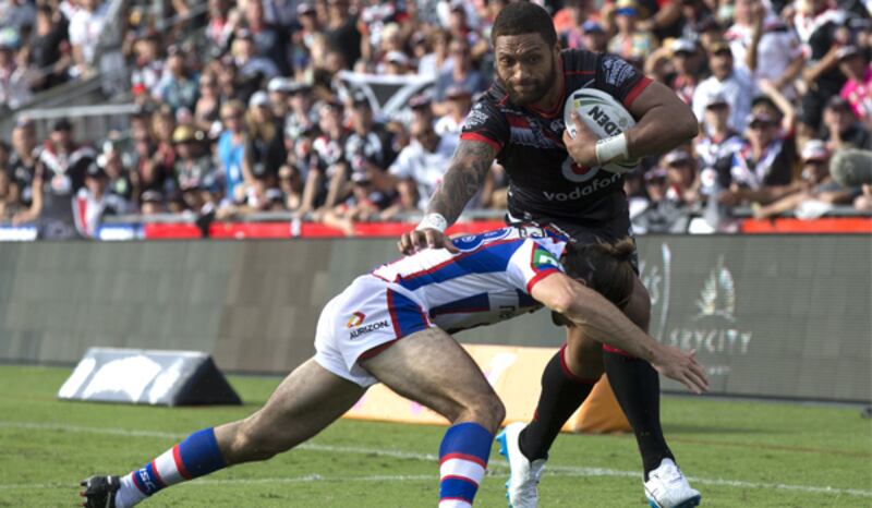 Manu Vatuvei in action for the Warriors in 2016.