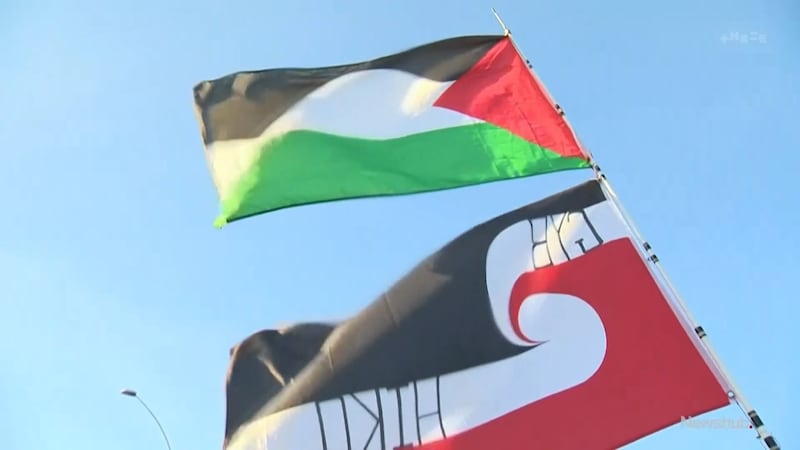 Palestine flag & Tino Rangatiratanga flag