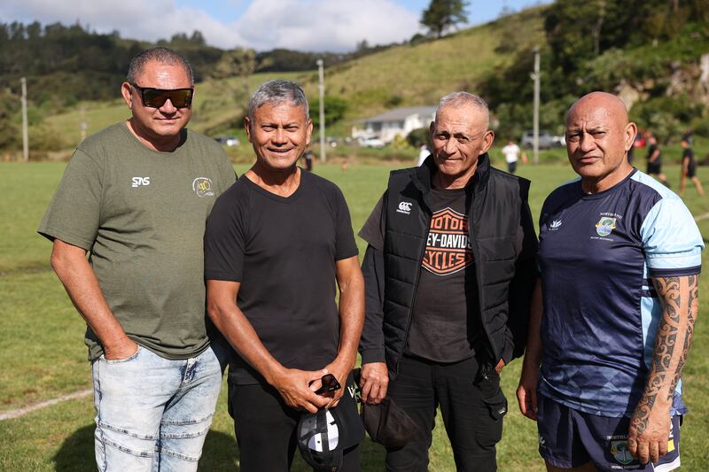 Brothers Sailor Morgan, Charlie Morgan, Whare Morgan and Tata Morgan at the 40th anniversary of the sports memorial honouring their father, Piri Mokena.