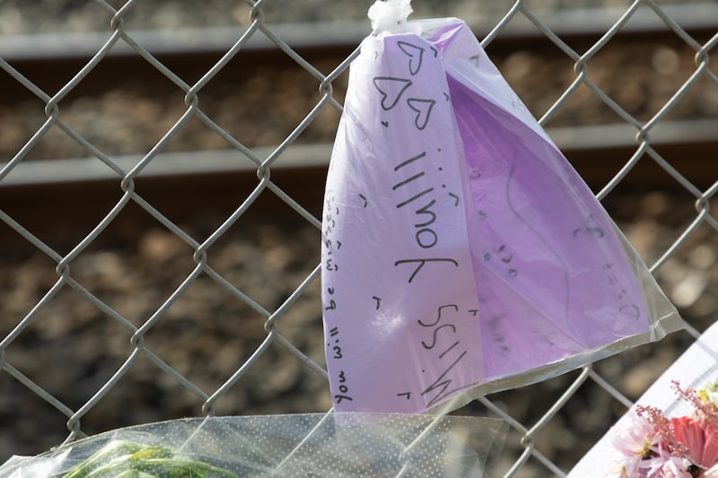Messages for 11-year-old Jorja-Ray Smith at the site where she was killed.