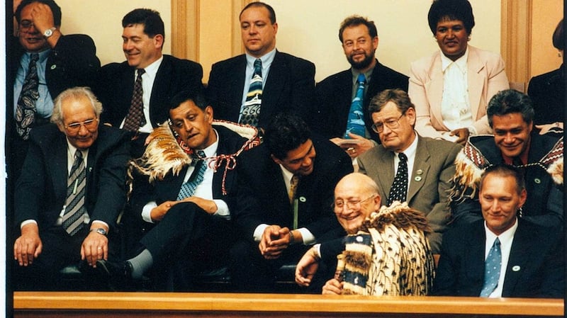 Ngāi Tahu whānau in the public gallery during the final reading of the Ngāi Tahu Claims Settlement Bill.